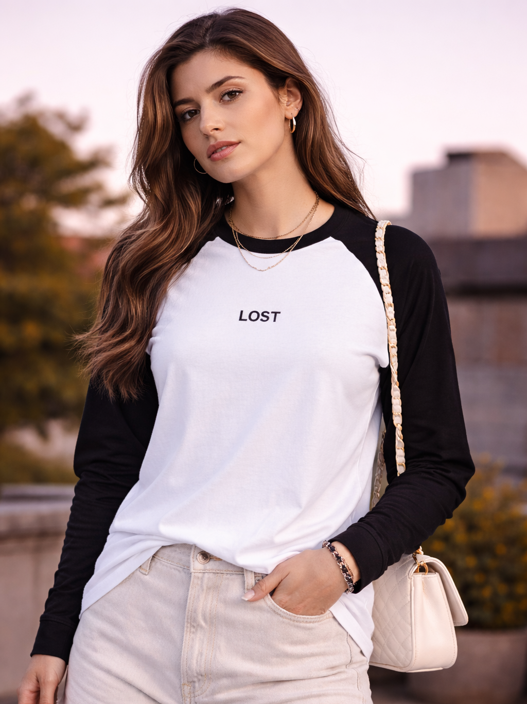 Raglan LOST T-Shirt(Embroidery Sticth)