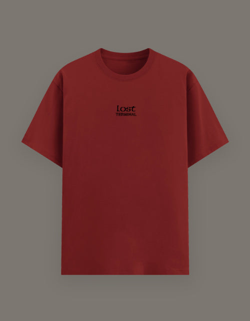 Basic Regular TShirt with 'Lost Terminal' written on it's front. It is Embroidery stitched.