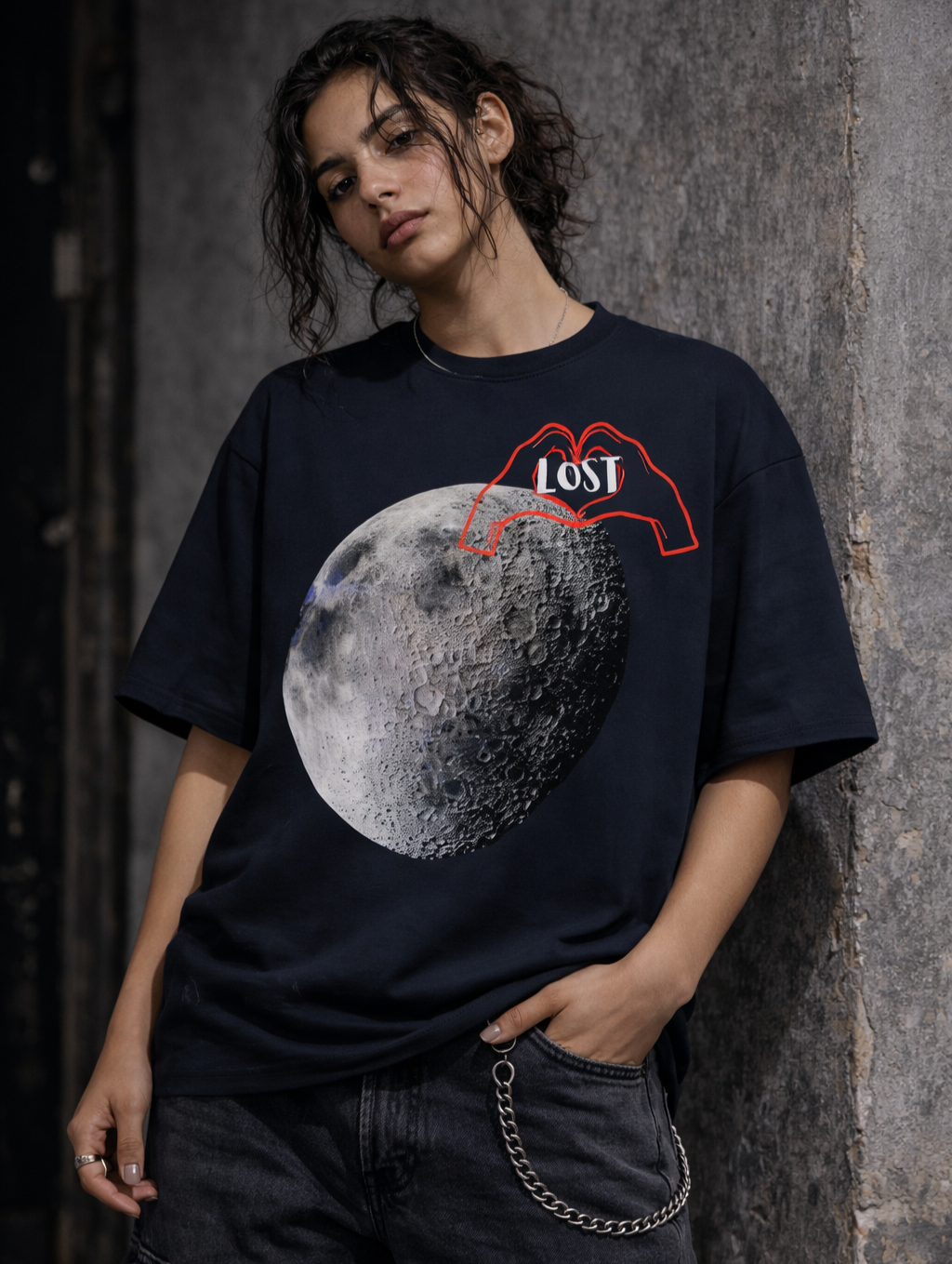 Moon Female Terry Oversized Tee