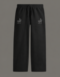 Lost Krishna Sweatpants with embroidery stitch on a black sweatpant.