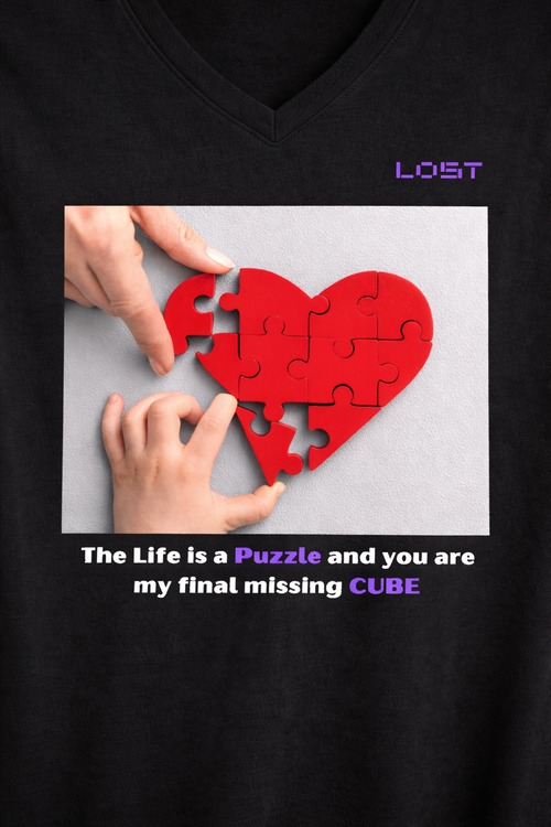 Female Puzzle V Neck T-Shirt